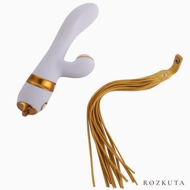Вібратор-кролик LOCKINK SEVANDA Whip Vibrating Massage Wand, біло-золотий SX0904 фото
