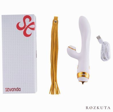 Вібратор-кролик LOCKINK SEVANDA Whip Vibrating Massage Wand, біло-золотий SX0904 фото
