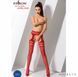 Сітчасті колготки-бодістокінги Passion S013 One Size, Red, імітація панчіх та пояса з гартерами PSS013R фото 4