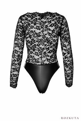 Боді Noir Handmade F296 Psyche, M, мереживо, довгий рукав, низ під латекс, з доступом SX0214 фото