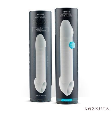 Насадка на член Boners Supporting Penis Sleeve, +5 см до довжини, отвір для яєчок SO8871 фото