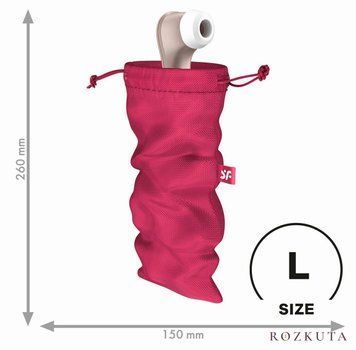 Мішечок для секс-іграшок Satisfyer Treasure Bag L, рожевий, на шнурку SX0551 фото