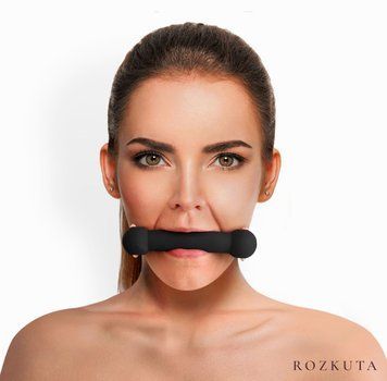 Кляп-палиця на ременях Art of Sex &ndash; Gag Stick Silicon, чорний, натуральна шкіра SO6705 фото