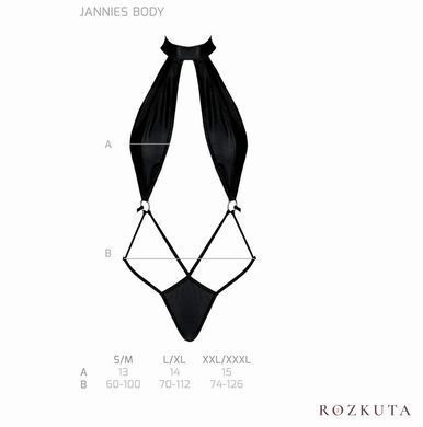 Боді-халтер з екошкіри Passion JANNIES BODY S/M black SO8443 фото