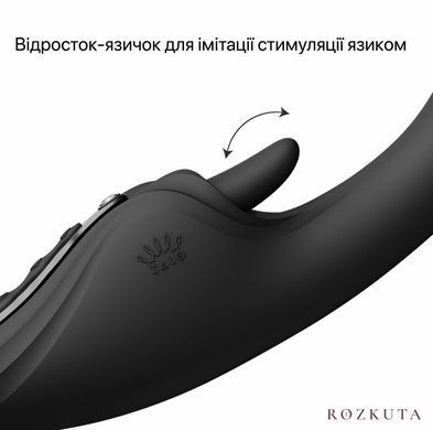 Смарт-вібратор Zalo Ares Obsidian Black з підігрівом і трьома моторами, чорний SX2694 фото