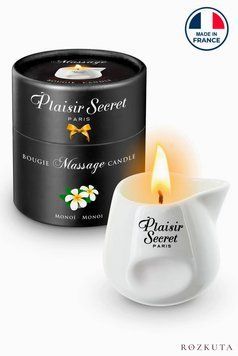 Масажна свічка Plaisirs Secrets Monoi (80 мл) подарункове паковання, керамічний посуд SX4868 фото