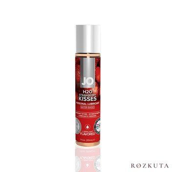 Змазка на водній основі JO H2O &mdash; Strawberry Kiss (30 мл) без цукру, рослинний гліцерин SO1469 фото