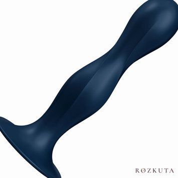Дилдо Satisfyer Double Ball-R Dark Blue, унісекс, рухомі кульки всередині, на присосці SO8773 фото