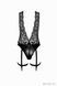 Боді Noir Handmade F297 Libido, M, чорне, мереживо, низ під латекс, відкритий доступ, гартери SX0220 фото 5