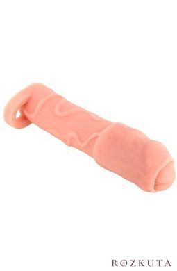 Насадка на член Real Body &mdash; Real Extender DICKY із закритою головкою та кільцем для мошонки SO3716 фото