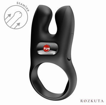 Ерекційне віброкільце з подвійною стимуляцією клітора Fun Factory NŌS CLASSIC Black, 2 мотори SX3728 фото