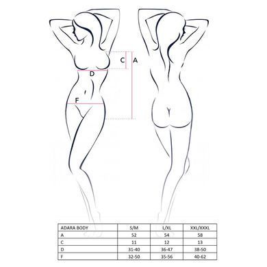 Боді монокіні Passion ADARA BODY XXL/XXXL, black EL10103 фото